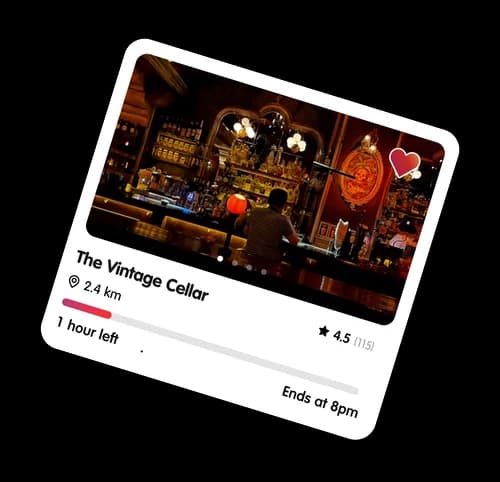 Happy hour offer card
